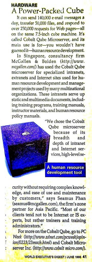 McGallen & Bolden developed human resource intranet apps on UNIX appliances